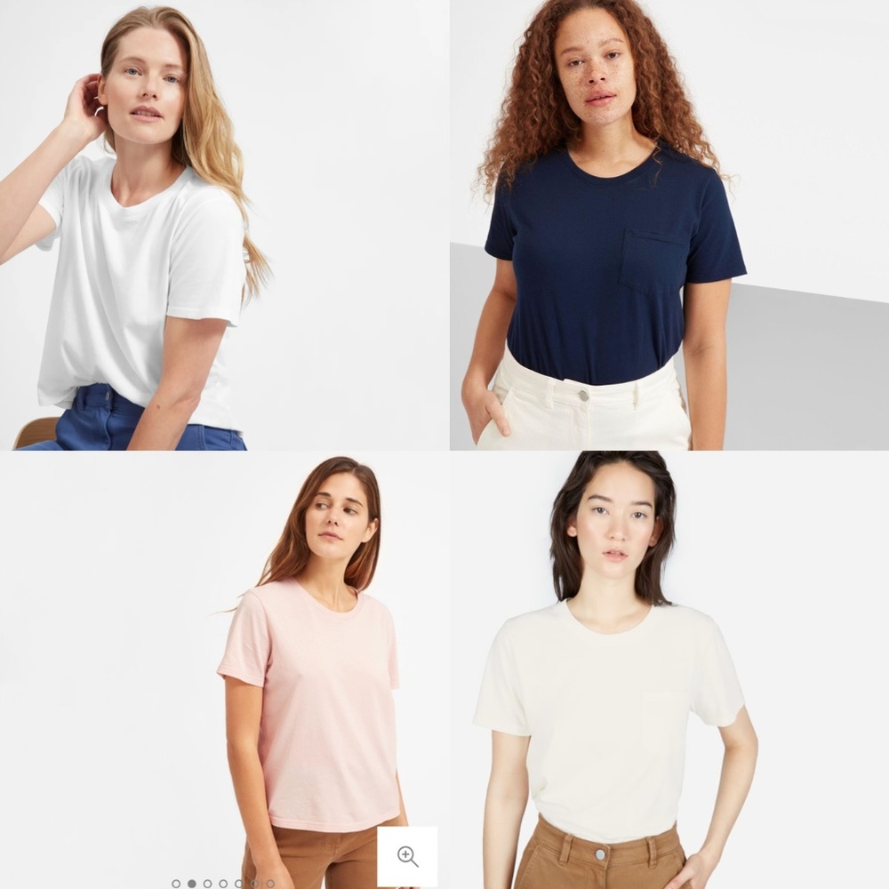 4-Set of Cotton Box-Cut Tees